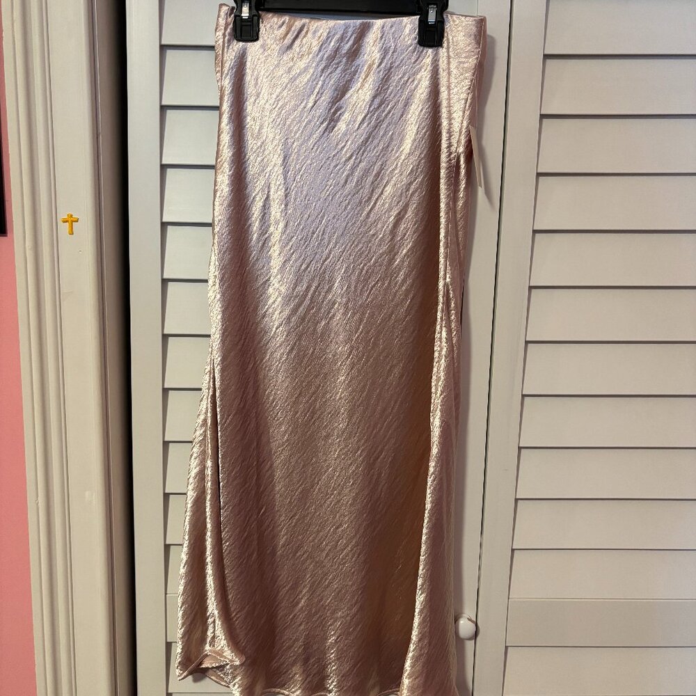Satin midi skirt